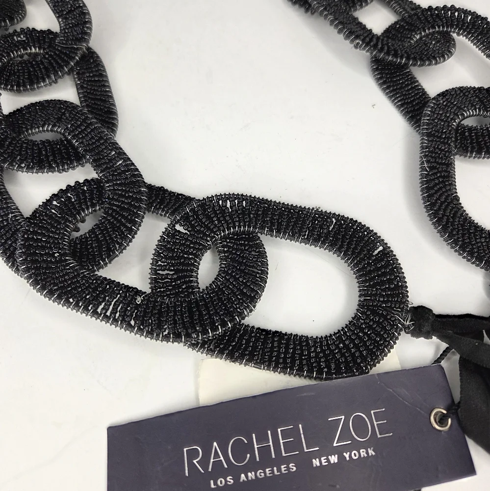 Rachel Zoe Black Beaded‎ Chainlink Halloween Garland Banner